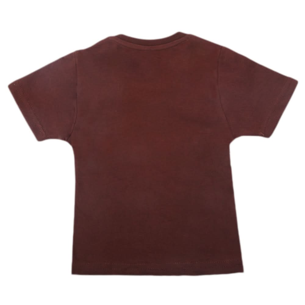 Boys Half Sleeves T-Shirt - Dark Brown, Kids, Boys T-Shirts, Chase Value, Chase Value
