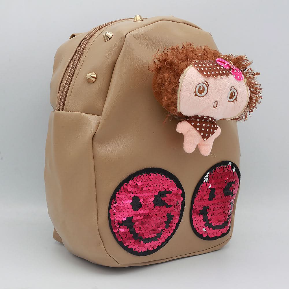 Girls Backpack 7572-A - Brown, Kids, School And Laptop Bags, Chase Value, Chase Value