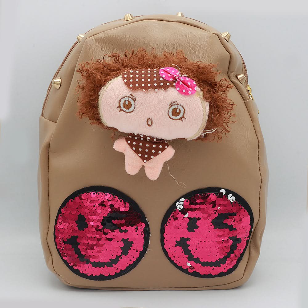 Girls Backpack 7572-A - Brown, Kids, School And Laptop Bags, Chase Value, Chase Value
