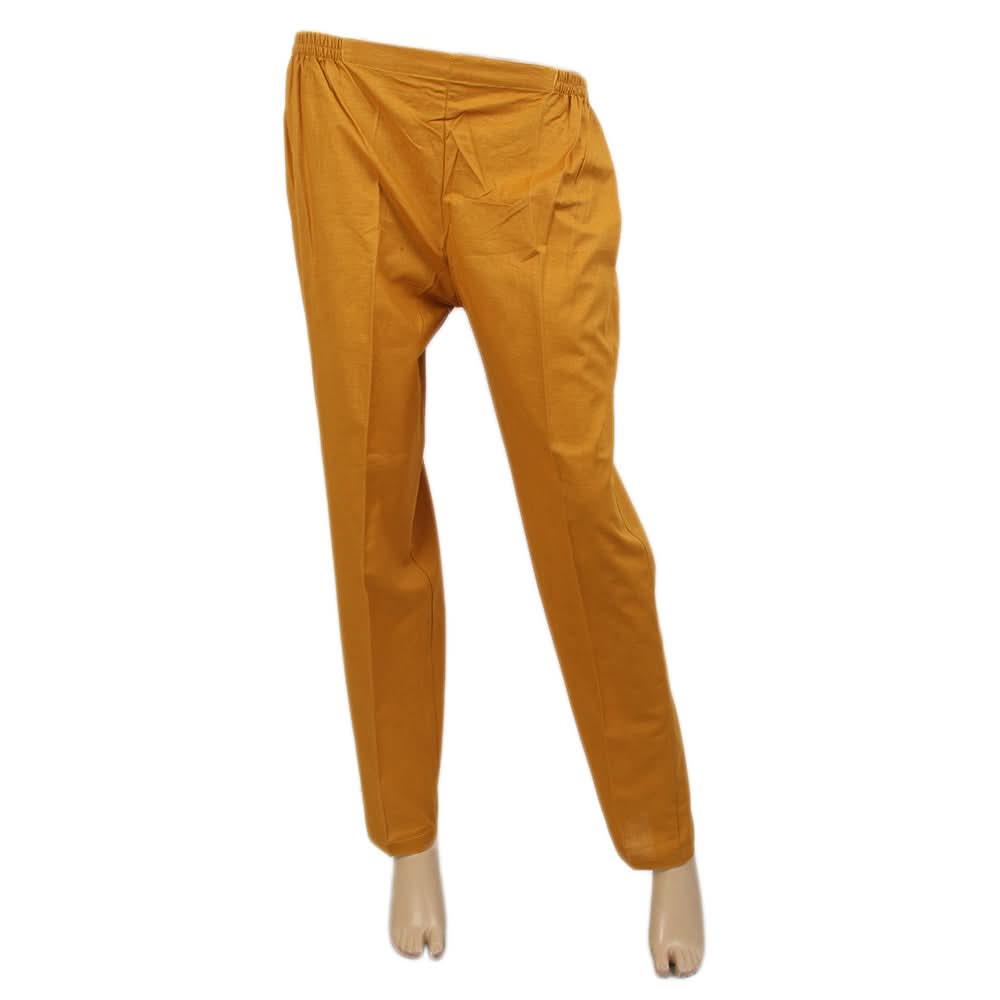 Women's Khadar Basic Trouser - Mustard, Women Pants & Tights, Chase Value, Chase Value