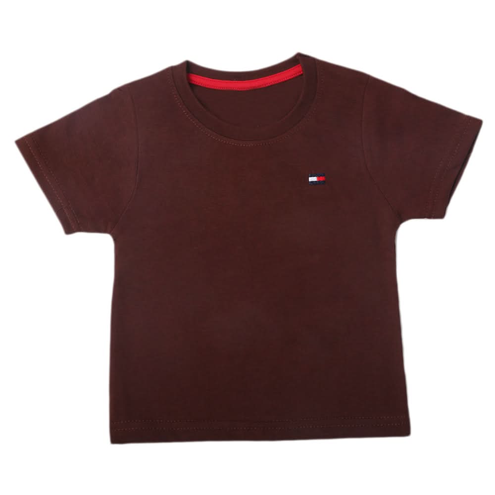 Boys Half Sleeves T-Shirt - Dark Brown, Kids, Boys T-Shirts, Chase Value, Chase Value