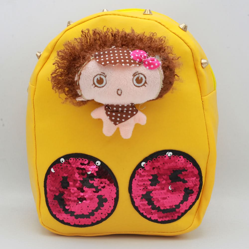 Girls Backpack 7572-A - Yellow, Kids, School And Laptop Bags, Chase Value, Chase Value