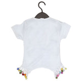Girls Net Frill T-Shirt - White, Kids, Girls T-Shirts, Chase Value, Chase Value