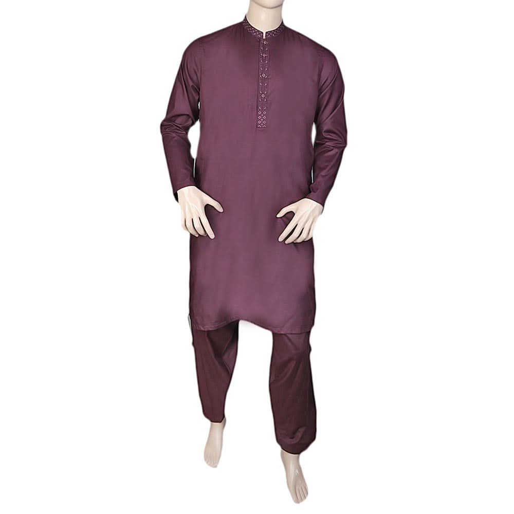 Mashriq Embroidered Shalwar Kameez For Men - Maroon, Men, Shalwar Kameez, Chase Value, Chase Value