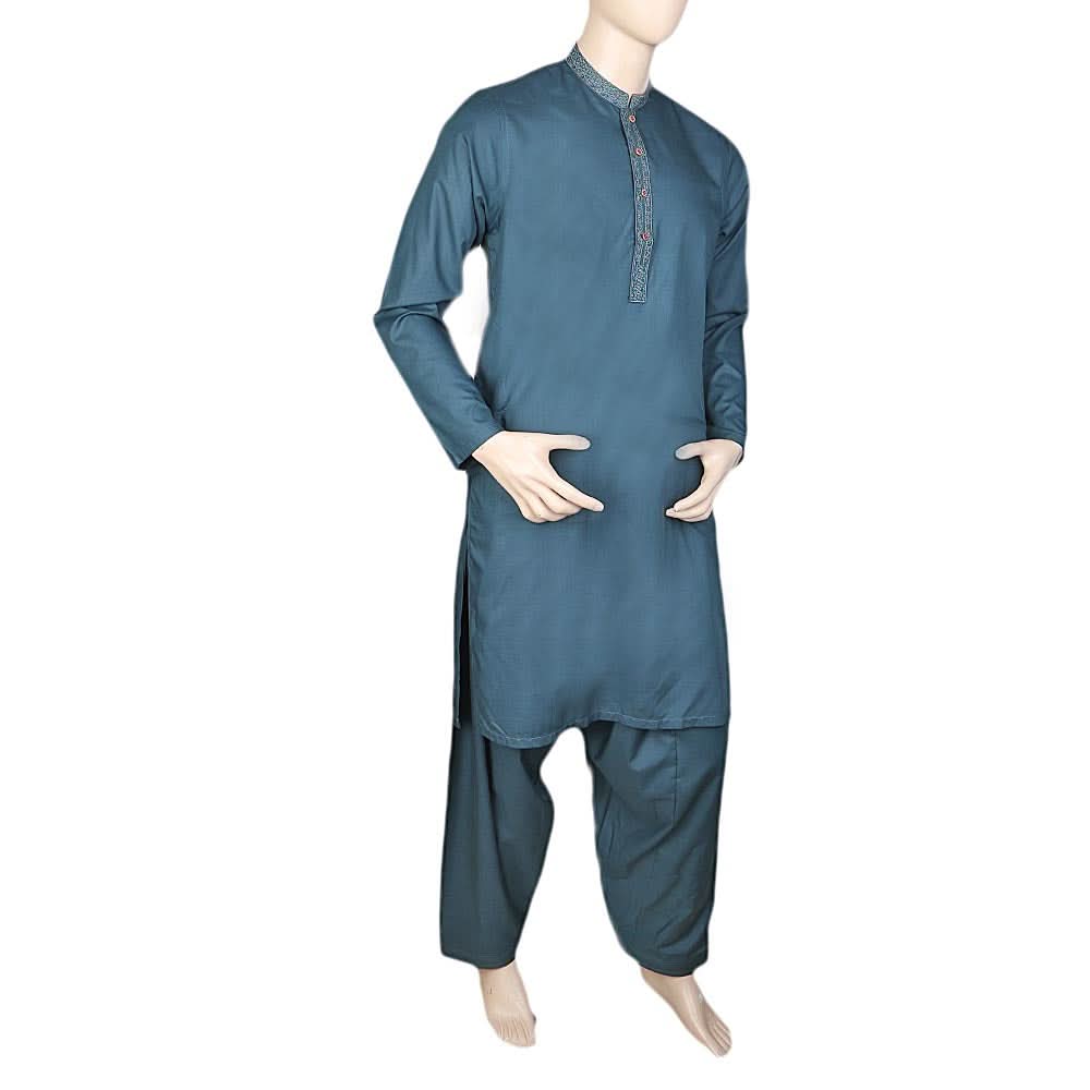 Mashriq Embroidered Shalwar Kameez For Men - Green, Men, Shalwar Kameez, Chase Value, Chase Value
