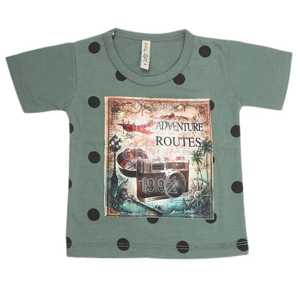 Boys Half Sleeves T-Shirt - Green, Kids, Boys T-Shirts, Chase Value, Chase Value
