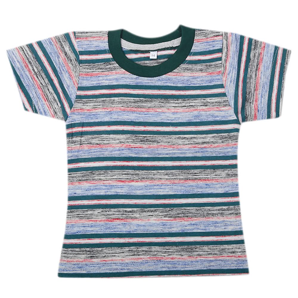Boys Yarn Dyed Half Sleeves T-Shirt - Multi, Kids, Boys T-Shirts, Chase Value, Chase Value