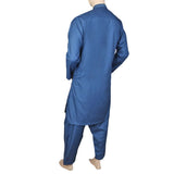 Mashriq Embroidered Shalwar Kameez For Men - Steel Blue, Men, Shalwar Kameez, Chase Value, Chase Value