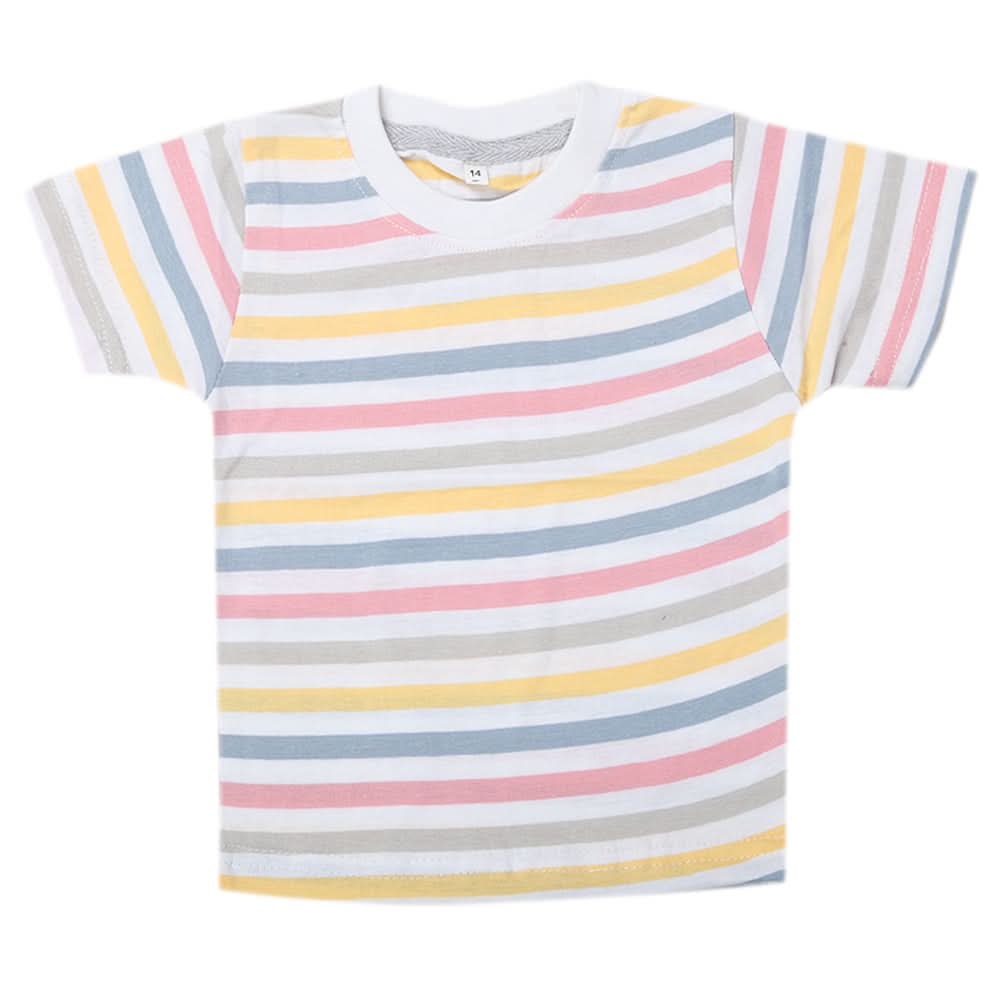 Boys Yarn Dyed Half Sleeves T-Shirt - Multi, Kids, Boys T-Shirts, Chase Value, Chase Value