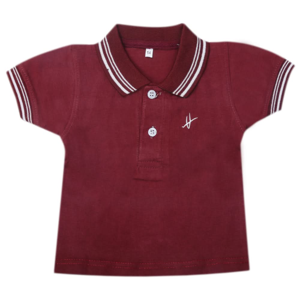Boys Half Sleeves Polo T-Shirt - Maroon, Kids, Boys T-Shirts, Chase Value, Chase Value