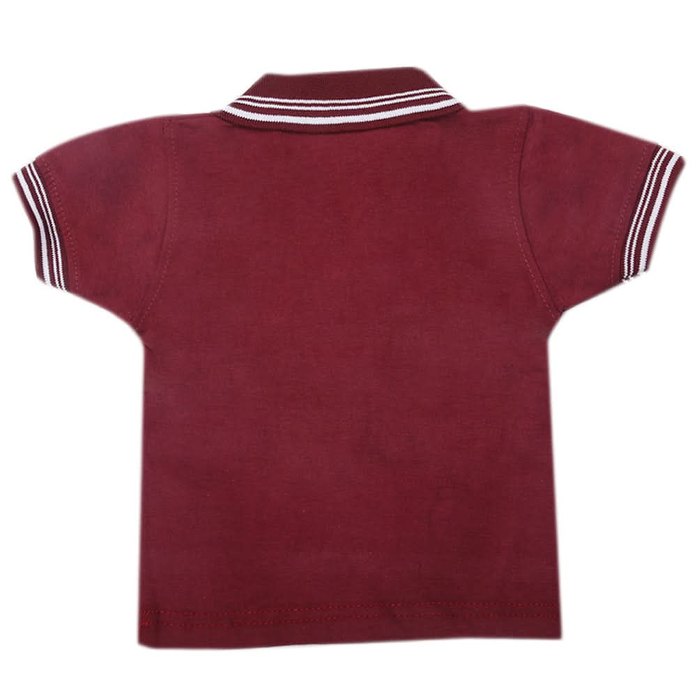 Boys Half Sleeves Polo T-Shirt - Maroon, Kids, Boys T-Shirts, Chase Value, Chase Value
