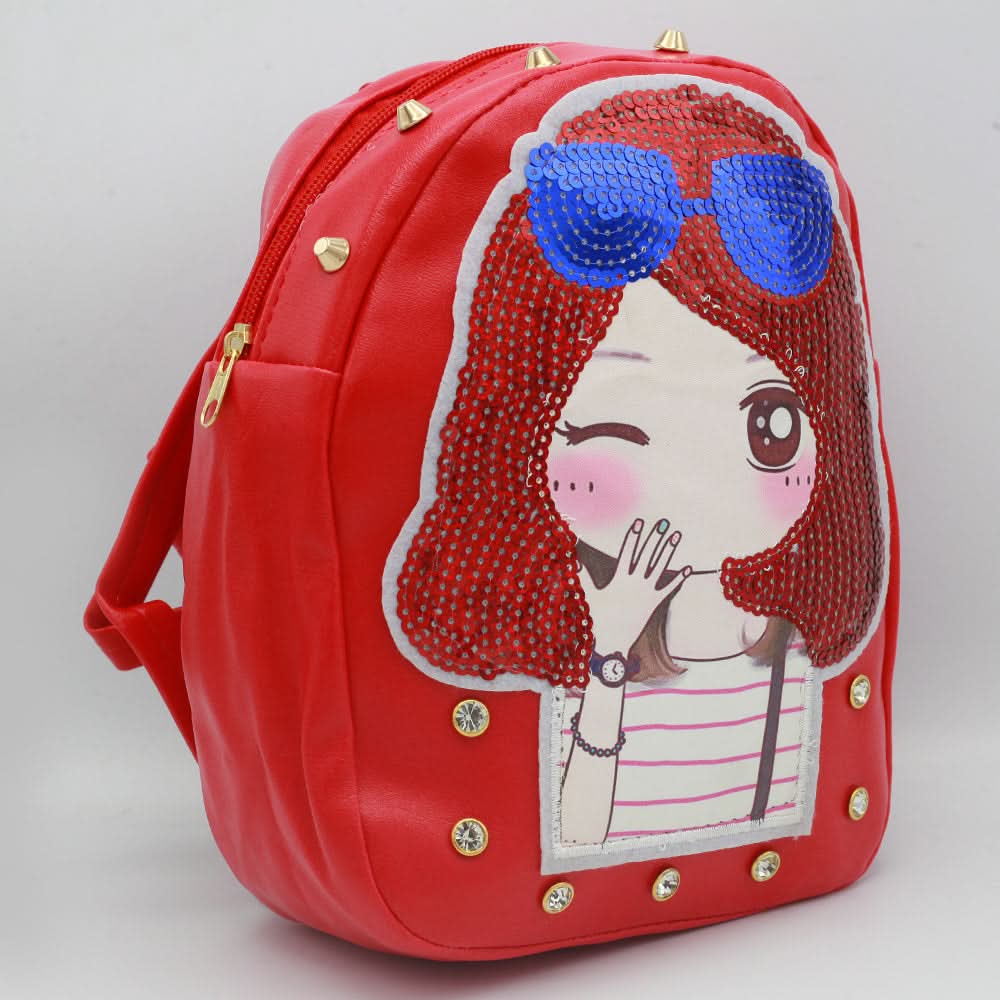 Girls Backpack 7572B - Red, Kids, Kids Bags, Chase Value, Chase Value