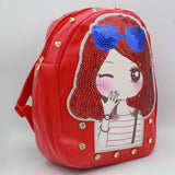 Girls Backpack 7572B - Red, Kids, Kids Bags, Chase Value, Chase Value