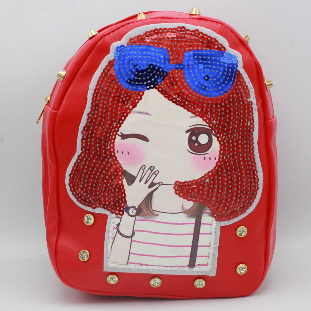 Girls Backpack 7572B - Red, Kids, Kids Bags, Chase Value, Chase Value