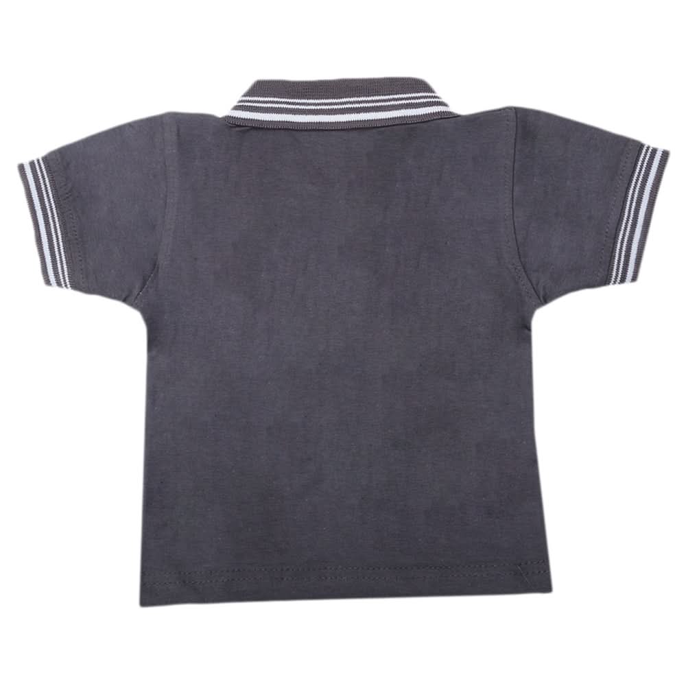 Boys Half Sleeves Polo T-Shirt - Charcol, Kids, Boys T-Shirts, Chase Value, Chase Value