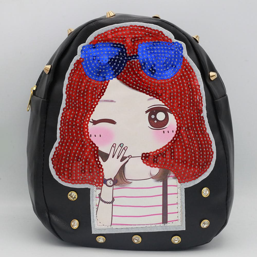 Girls Backpack 7572B - Black, Kids, Kids Bags, Chase Value, Chase Value