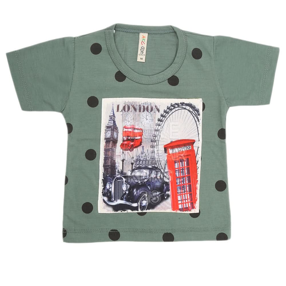 Boys Half Sleeves T-Shirt - Green, Kids, Boys T-Shirts, Chase Value, Chase Value