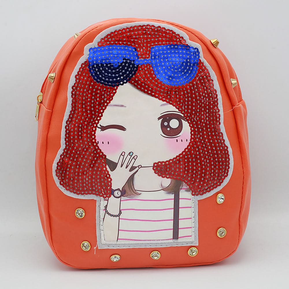 Girls Backpack 7572B - Orange, Kids, Kids Bags, Chase Value, Chase Value
