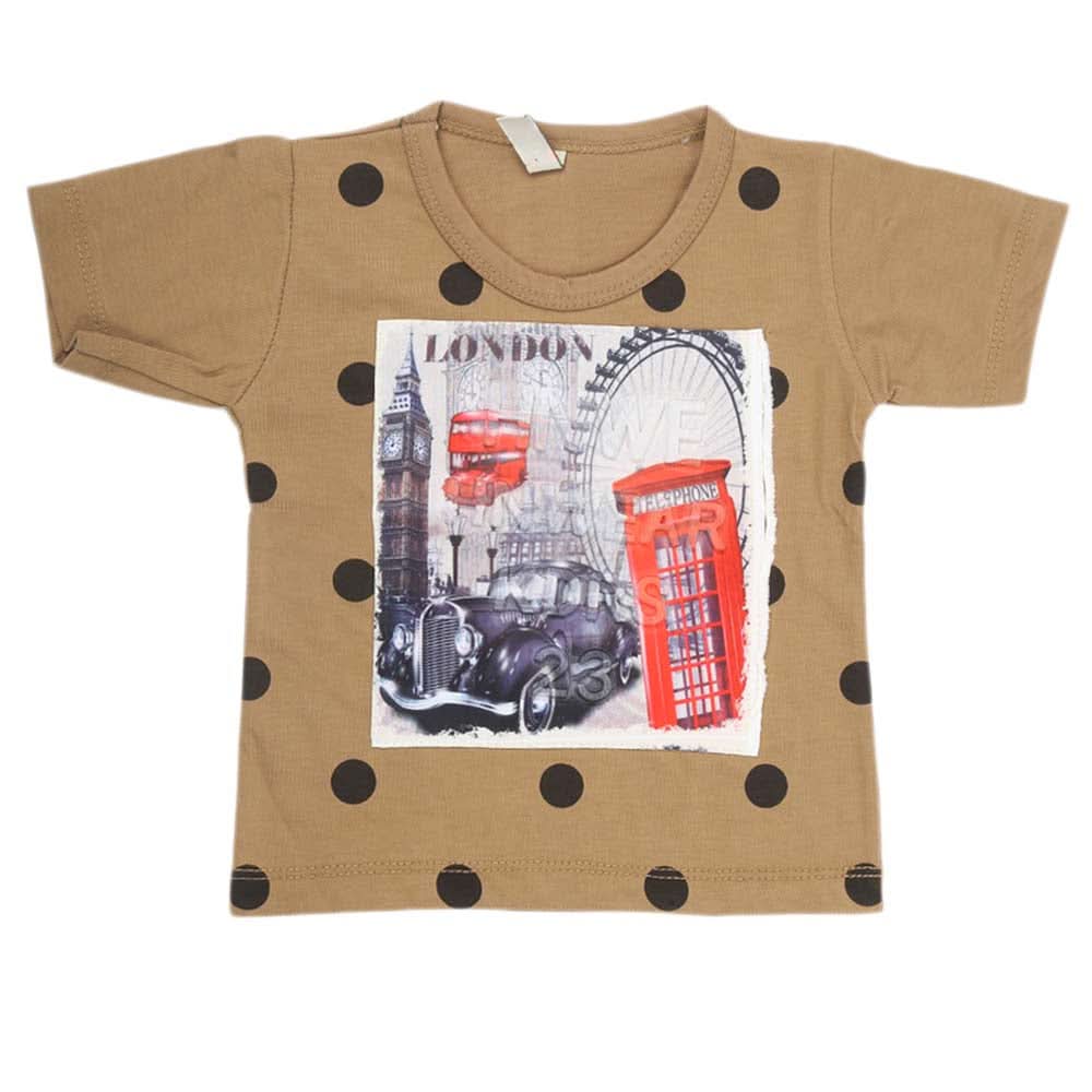 Boys Half Sleeves T-Shirt - Khaki, Kids, Boys T-Shirts, Chase Value, Chase Value