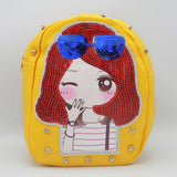 Girls Backpack 7572B - Yellow, Kids, Kids Bags, Chase Value, Chase Value