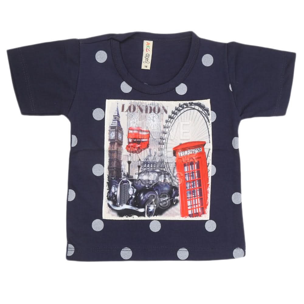 Boys Half Sleeves T-Shirt - Navy Blue, Kids, Boys T-Shirts, Chase Value, Chase Value