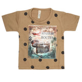 Boys Half Sleeves T-Shirt - Khaki, Kids, Boys T-Shirts, Chase Value, Chase Value