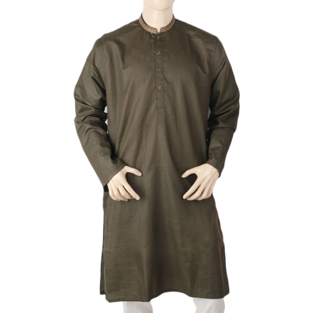 Men's Mashriq Slim Fit Kurta - Dark Brown, Men, Kurtas, Chase Value, Chase Value