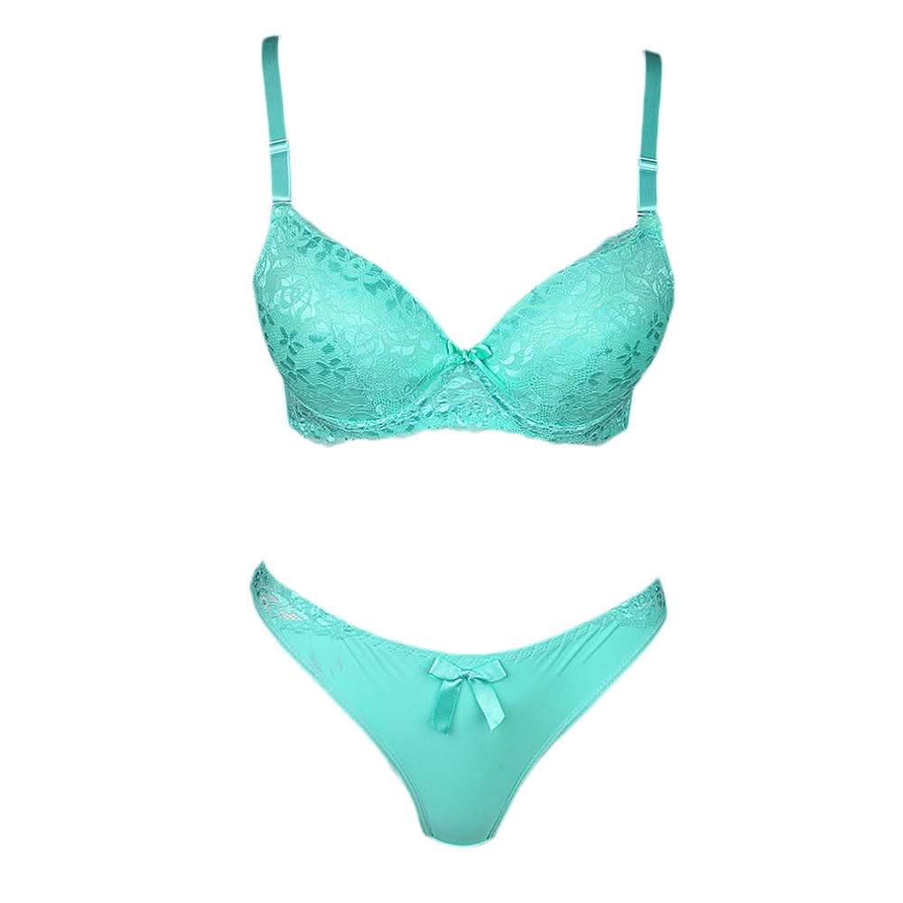 Women's Net Foam Bra & Panty Set - Green - test-store-for-chase-value