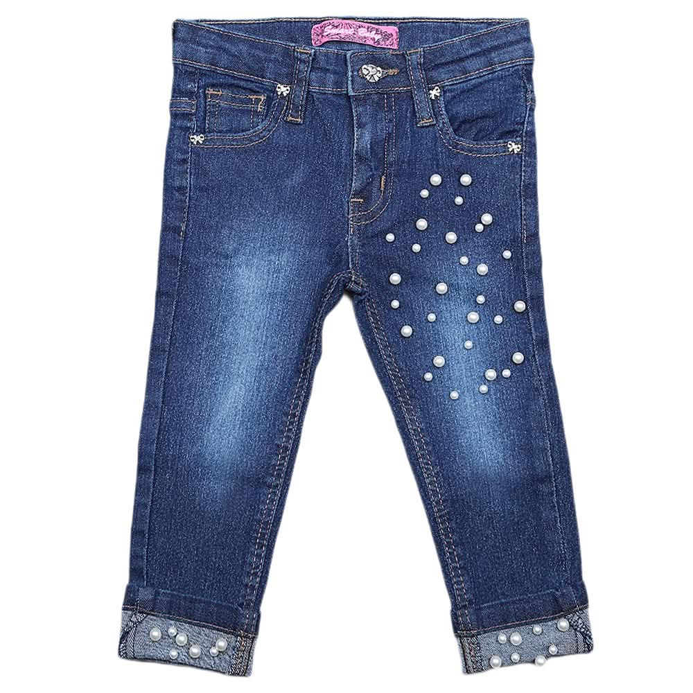 Girls Denim Pant - Dark Blue, Kids, Pants And Capri, Chase Value, Chase Value