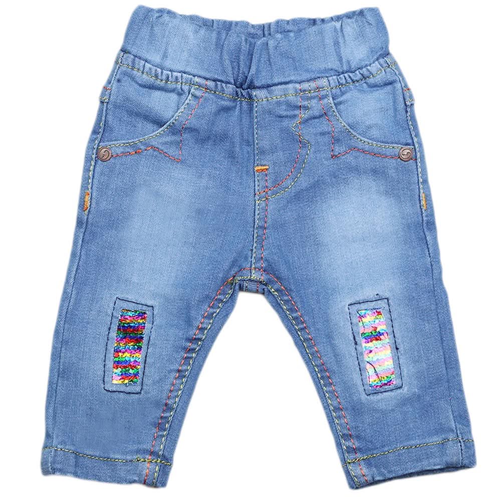 Newborn Girls Denim Pant - Blue, Kids, Skirts And Pants, Chase Value, Chase Value