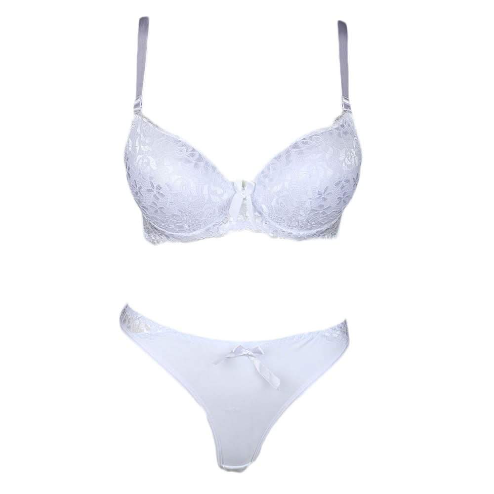 Women's Net Foam Bra & Panty Set - White - test-store-for-chase-value