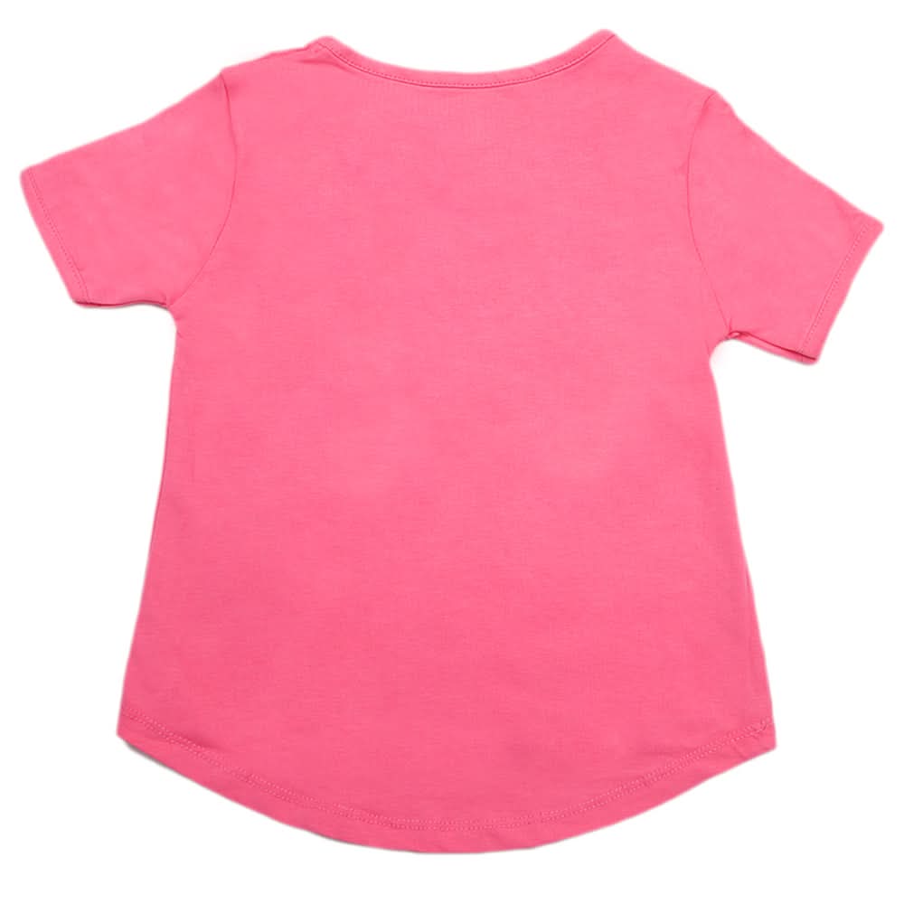 Girls Half Sleeves T-Shirt - Pink, Kids, Girls T-Shirts, Chase Value, Chase Value