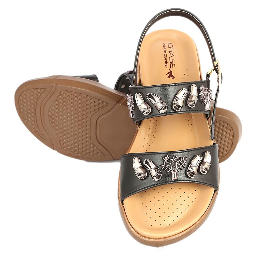 Women's Sandal ( S-222 ) - Black, Women, Sandals, Chase Value, Chase Value