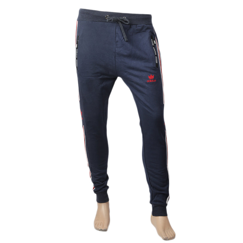 Men's Fancy Terry Trouser Side Tape - Navy Blue, Men, Lowers And Sweatpants, Chase Value, Chase Value