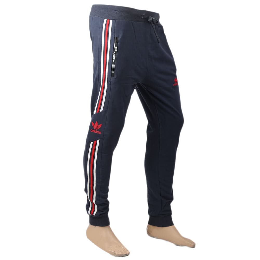 Men's Fancy Terry Trouser Side Tape - Navy Blue, Men, Lowers And Sweatpants, Chase Value, Chase Value