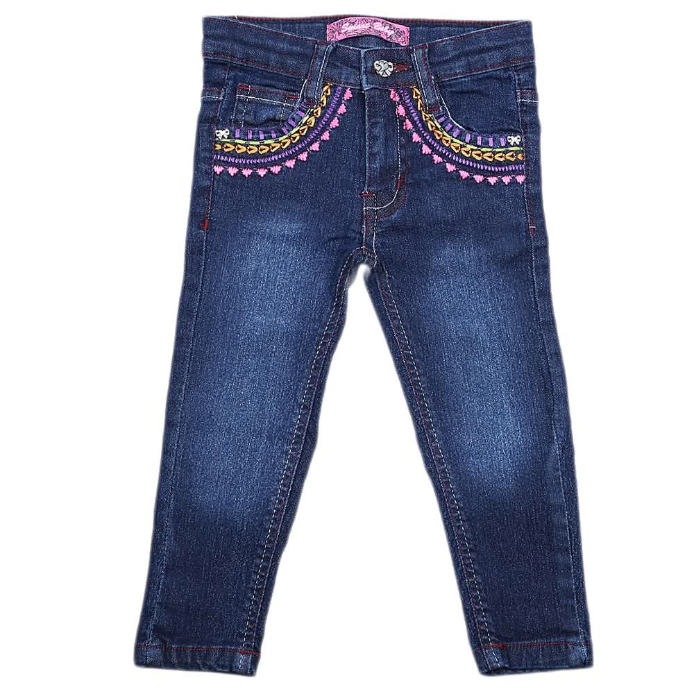 Girls Denim Pant - Dark Blue, Kids, Pants And Capri, Chase Value, Chase Value