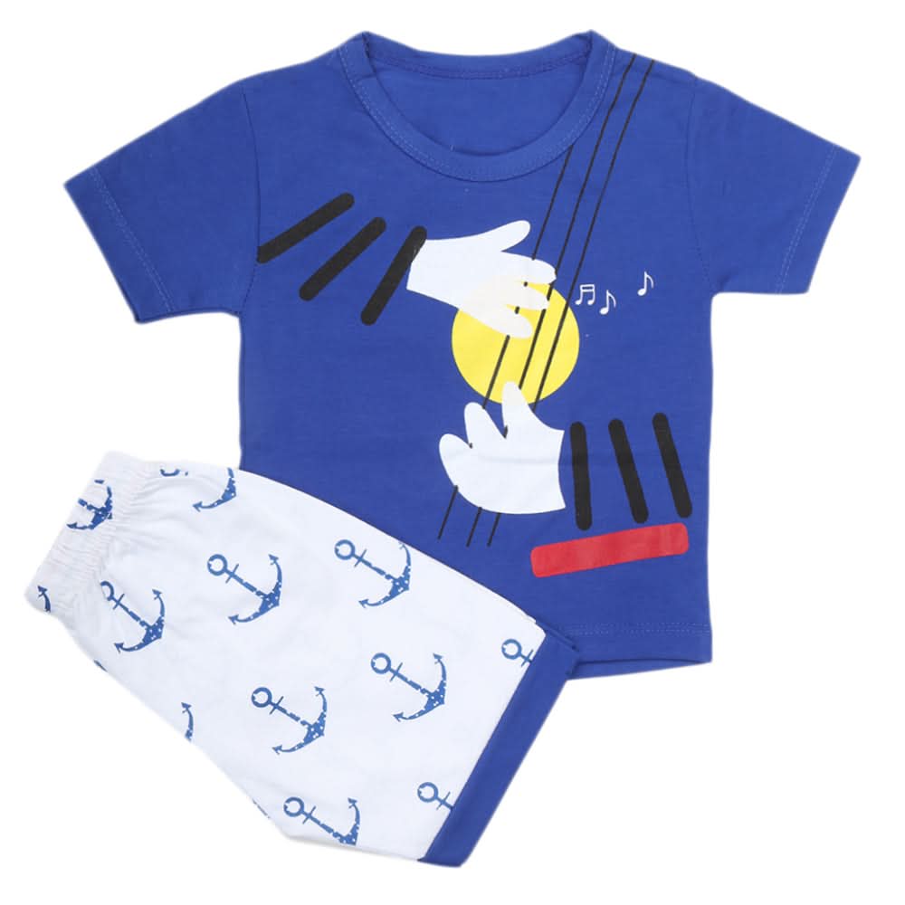 Boys Half Sleeves Short Suit - Blue, Kids, Boys Sets And Suits, Chase Value, Chase Value