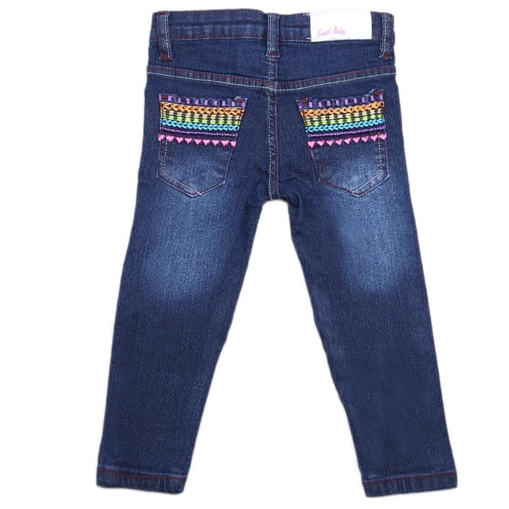Girls Denim Pant - Dark Blue, Kids, Pants And Capri, Chase Value, Chase Value