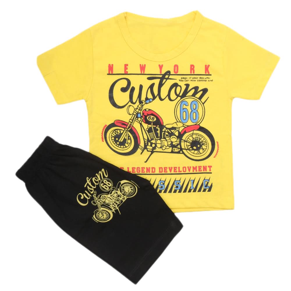 Boys Half Sleeves Short Suit - Yellow, Kids, Boys Sets And Suits, Chase Value, Chase Value