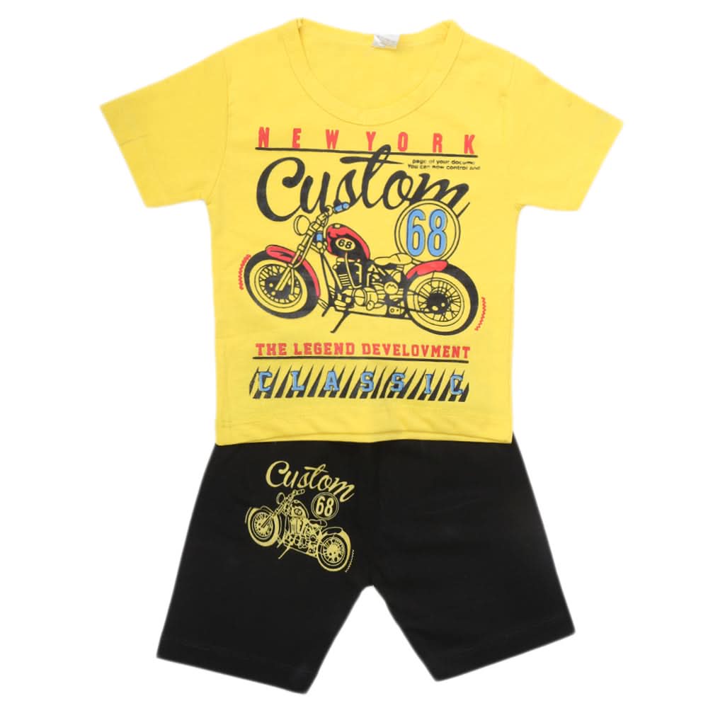 Boys Half Sleeves Short Suit - Yellow, Kids, Boys Sets And Suits, Chase Value, Chase Value