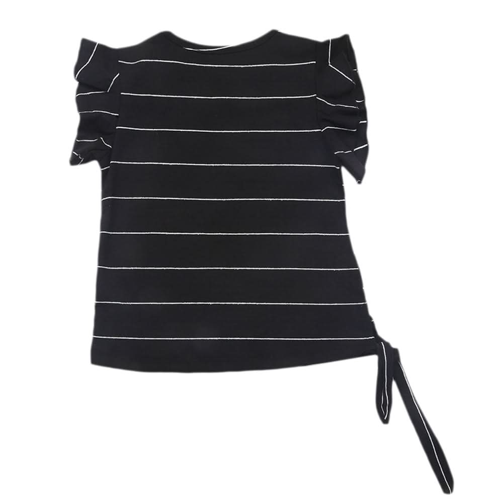 Girls Half Sleeves T-Shirt - Black, Kids, Girls T-Shirts, Chase Value, Chase Value