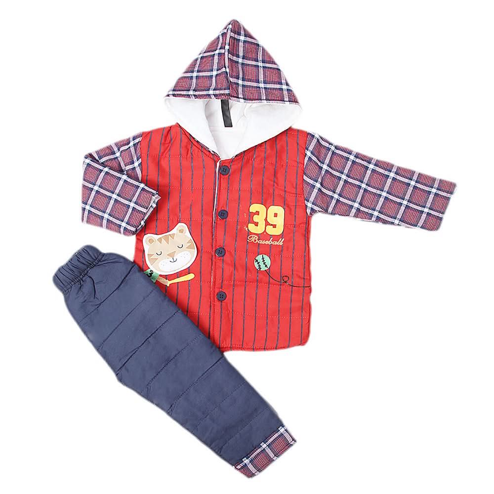 Boys Full Sleeves Suit - Red, Kids, Boys Sets And Suits, Chase Value, Chase Value