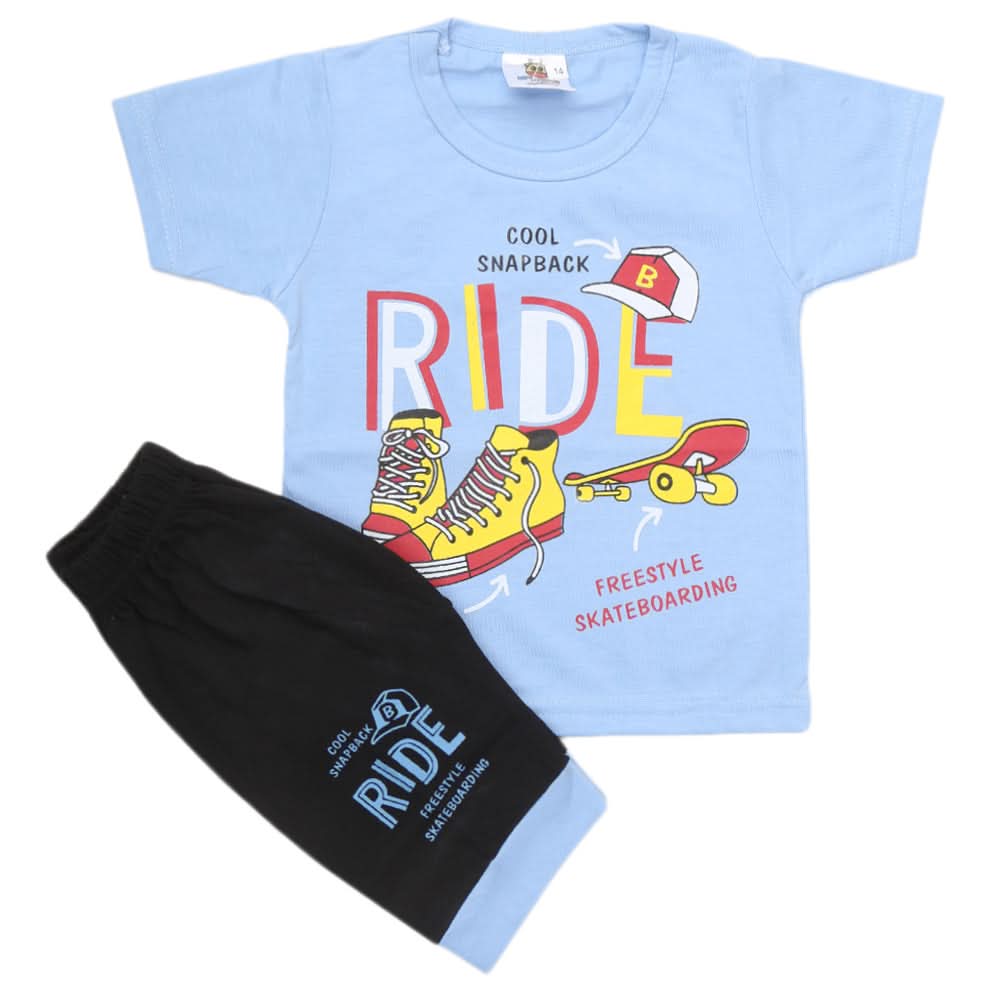 Boys Half Sleeves Short Suit  - Light Blue, Kids, Boys Sets And Suits, Chase Value, Chase Value