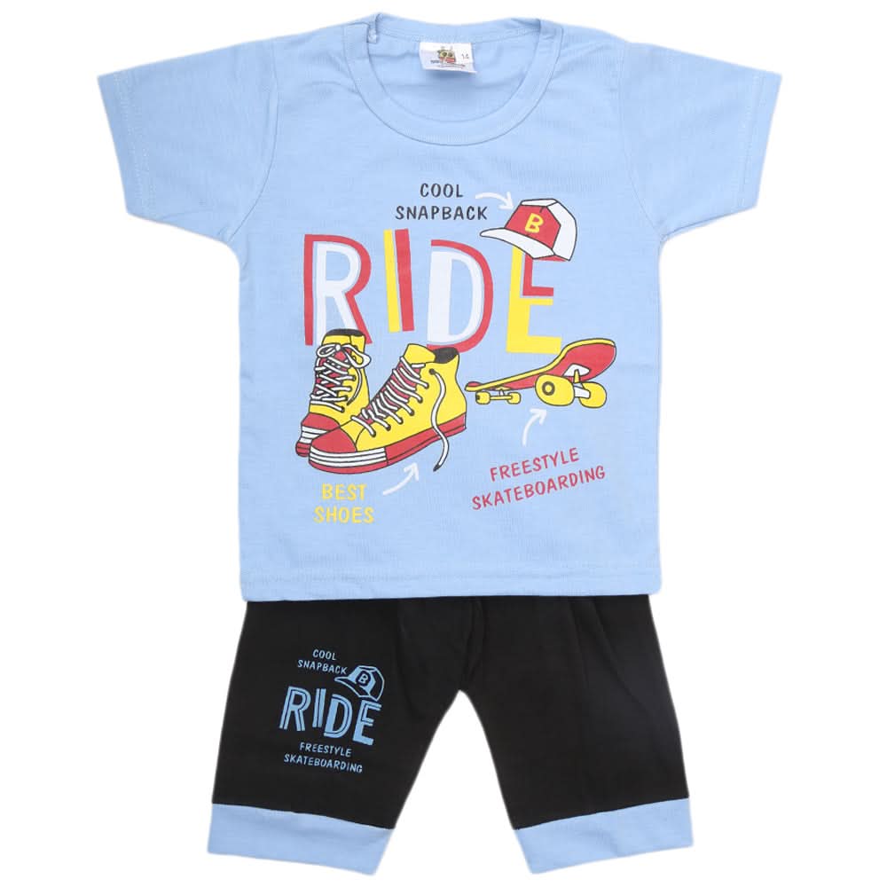 Boys Half Sleeves Short Suit  - Light Blue, Kids, Boys Sets And Suits, Chase Value, Chase Value