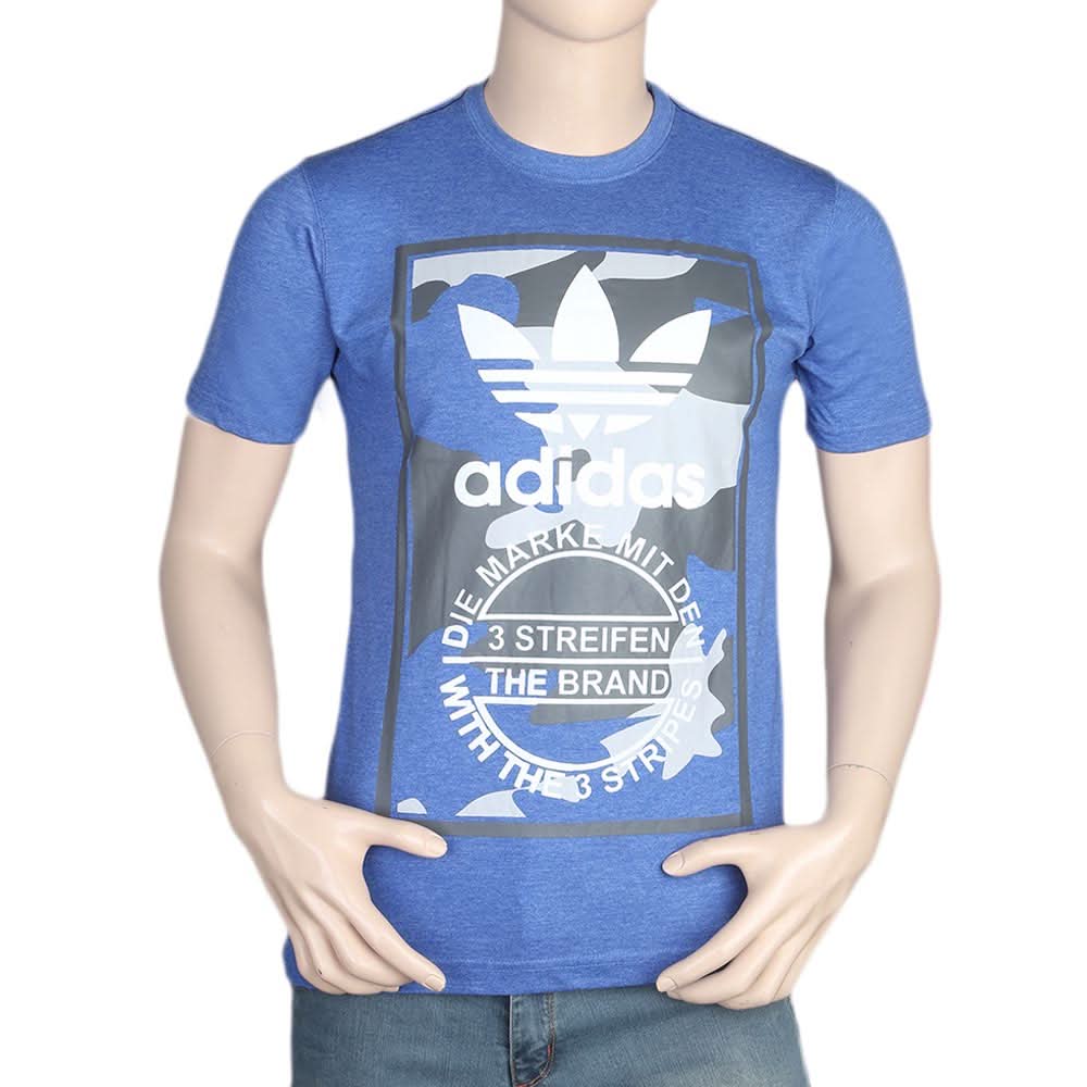 Men's Half Sleeves Round Neck T-Shirt - Blue, Men, T-Shirts And Polos, Chase Value, Chase Value