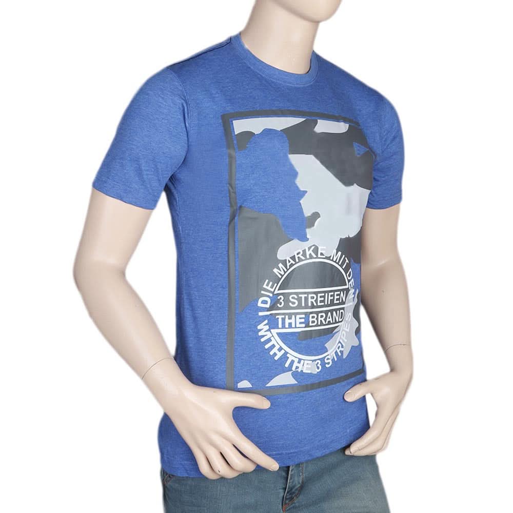 Men's Half Sleeves Round Neck T-Shirt - Blue, Men, T-Shirts And Polos, Chase Value, Chase Value