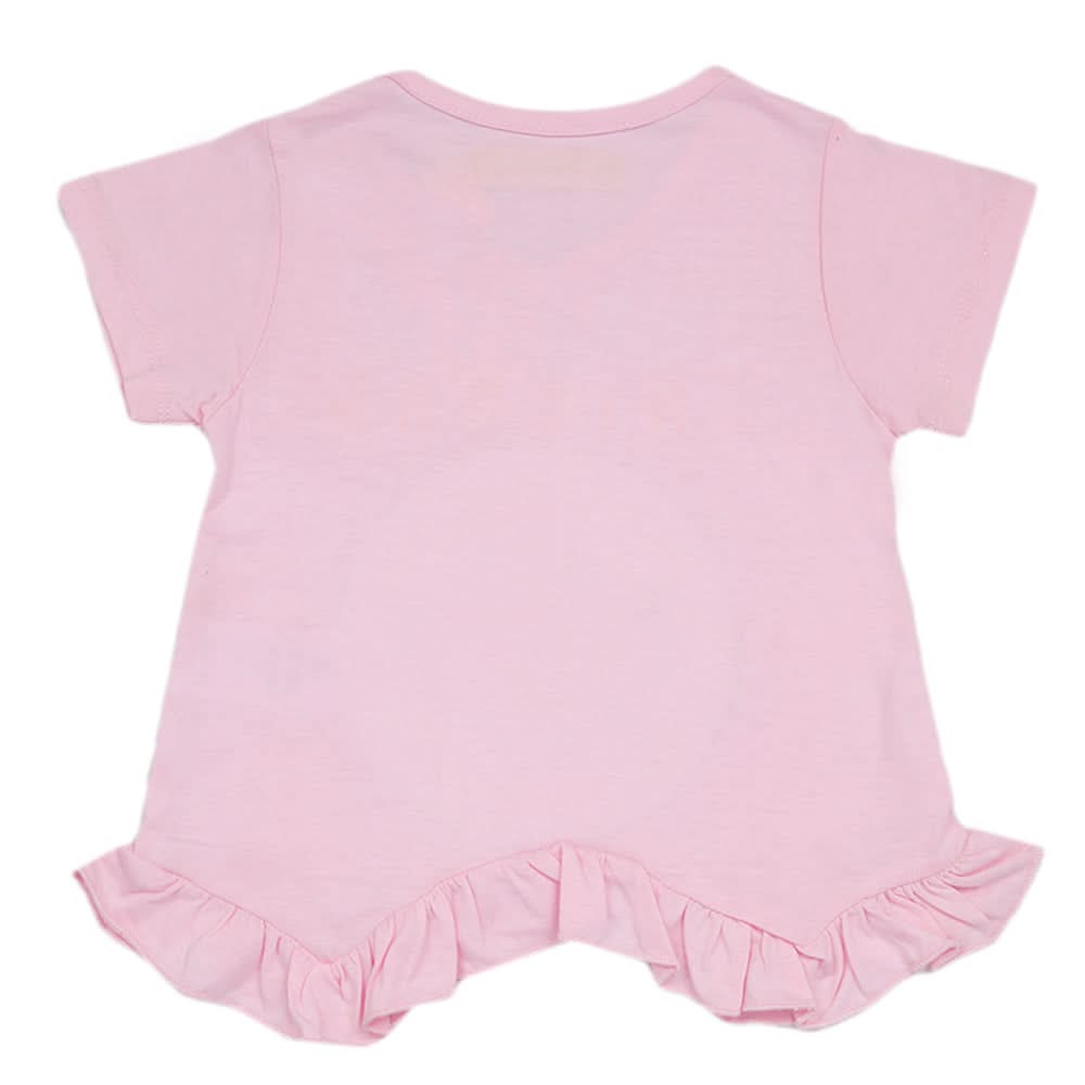Girls Half Sleeves T-Shirt - Light Pink, Kids, Girls T-Shirts, Chase Value, Chase Value