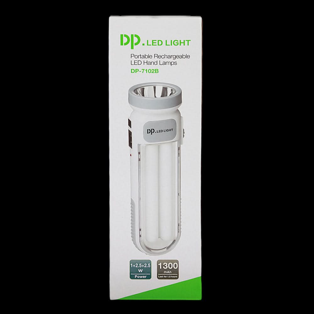 Portable Rechargeable LED Light (DP-7102B) - White, Home & Lifestyle, Emergency Lights & Torch, Chase Value, Chase Value