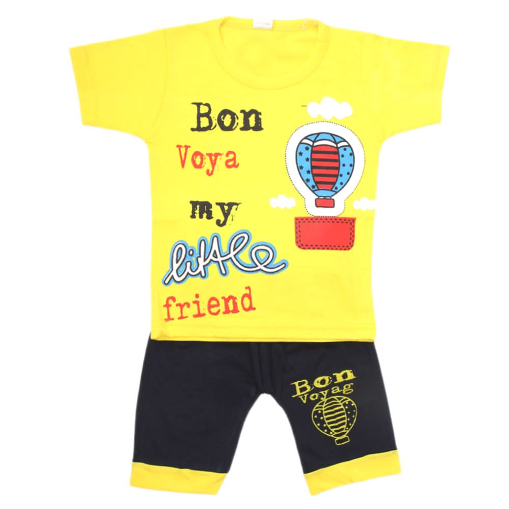 Boys Half Sleeves Short Suit  - Yellow, Kids, Boys Sets And Suits, Chase Value, Chase Value