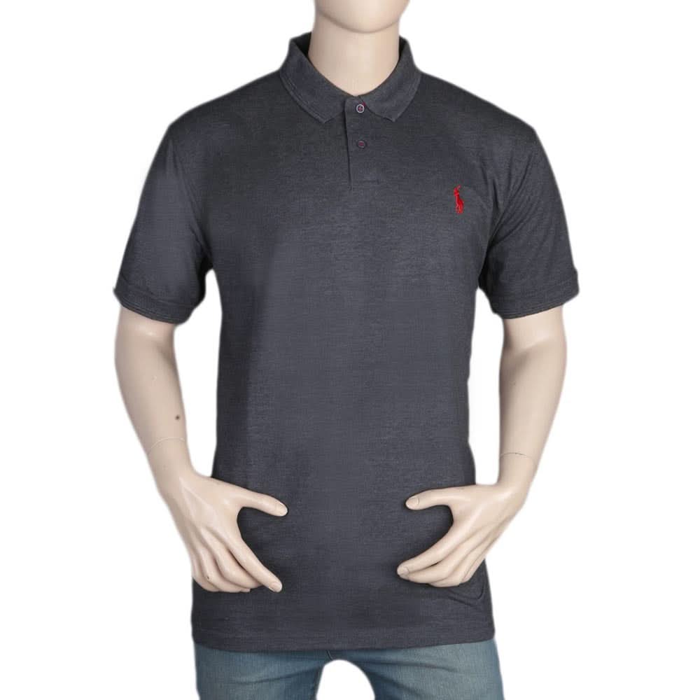 Men's Half Sleeves Polo T-Shirt - Dark Grey, Men, T-Shirts And Polos, Chase Value, Chase Value